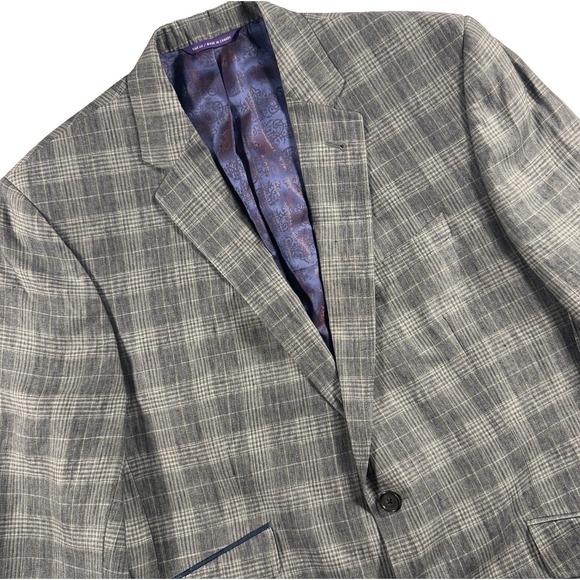 Ted Baker Other - Ted Baker London Endurance Linen Sport Coat Men's 44R Gray Plaid Jeff SPJ Lined